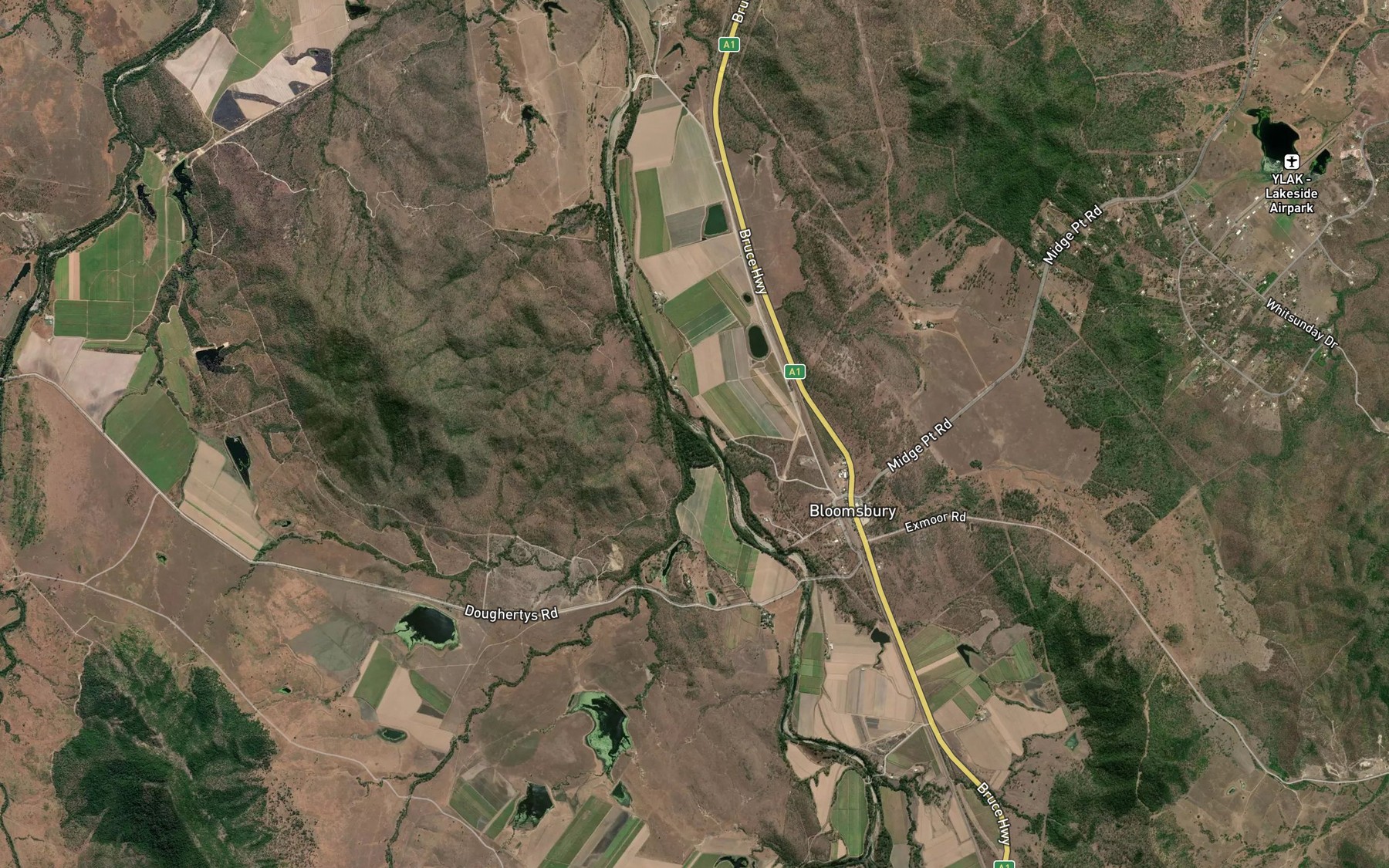Satellite map of the Bullock Creek