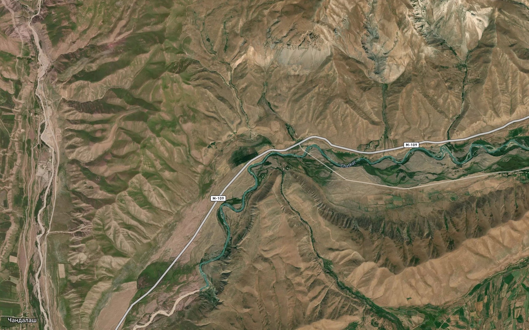 Satellite map of the Tyuz-Ashuu