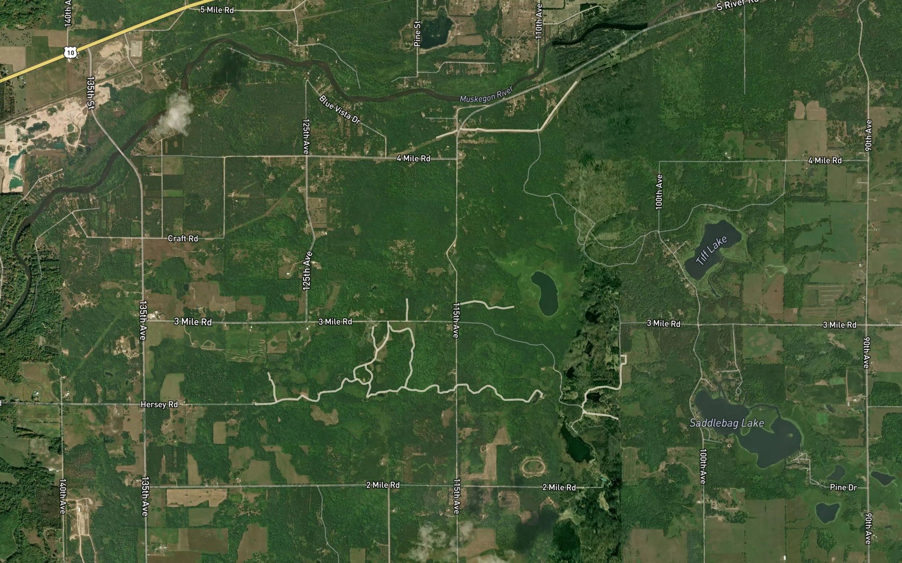 Satellite map of the Sherlock Creek