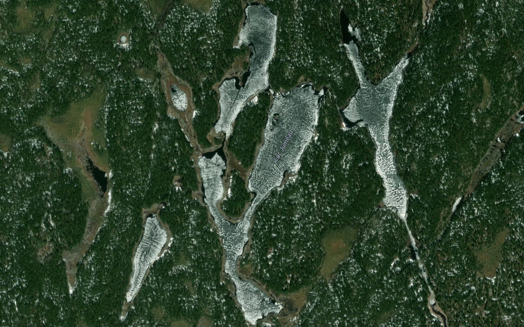 Satellite map of the Lac Jumeau