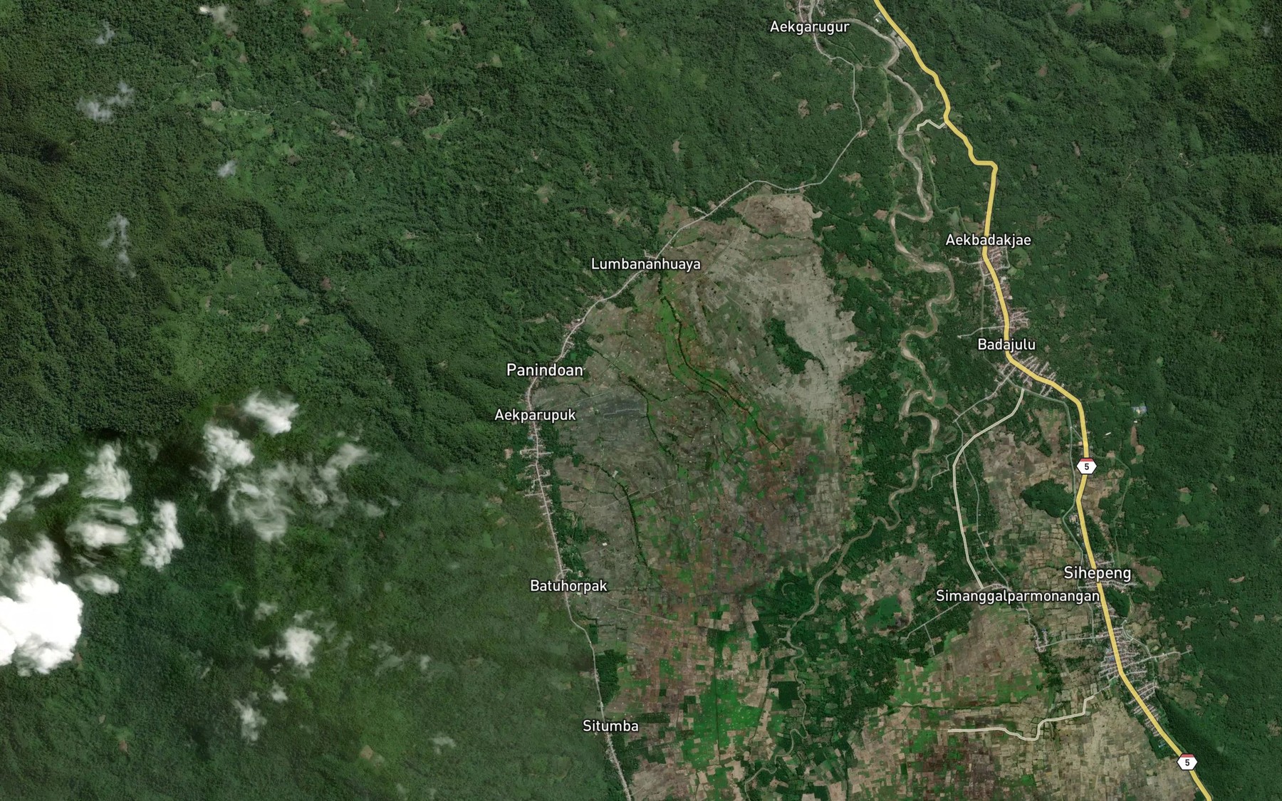Satellite map of the Aek Perupuk