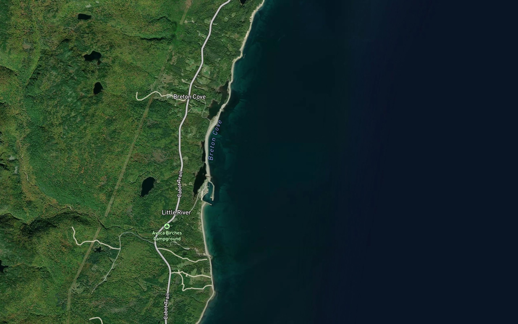 Satellite map of the MacDonalds Pond