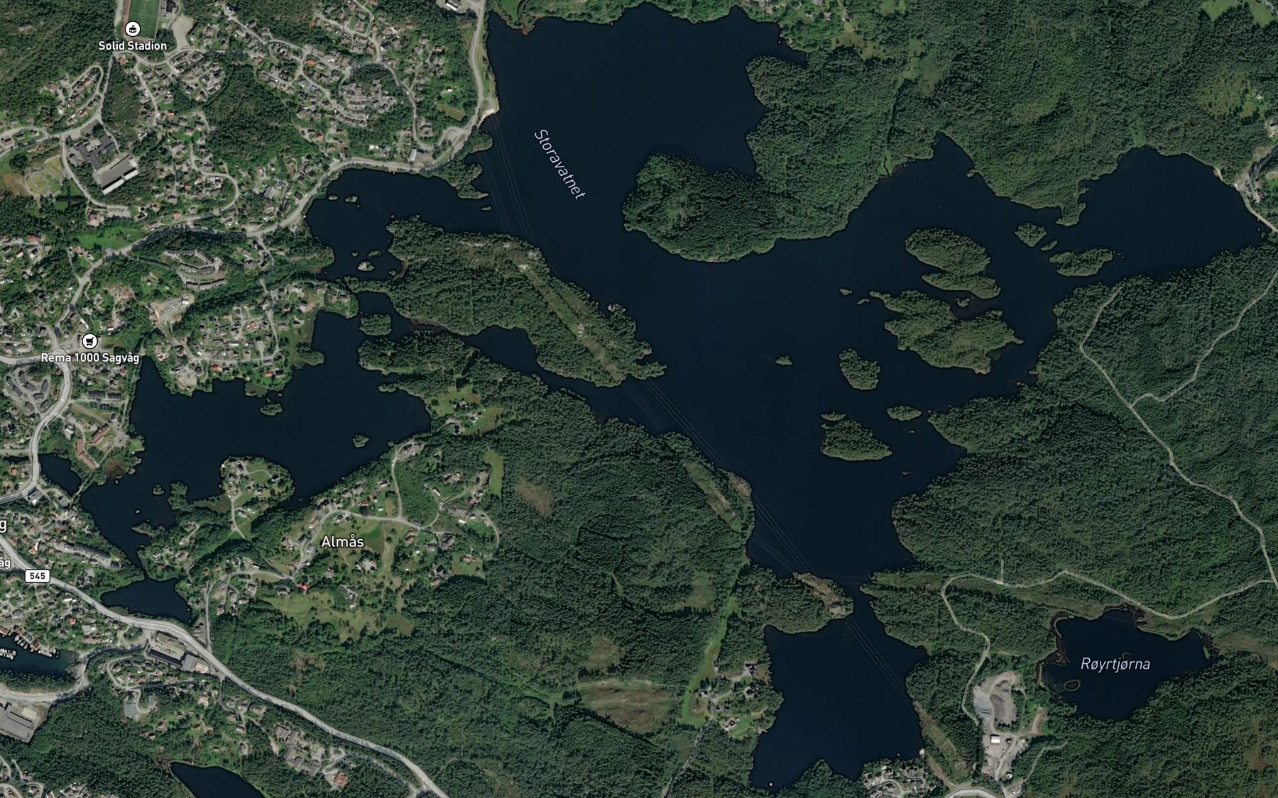 Satellite map of the Storavatnet