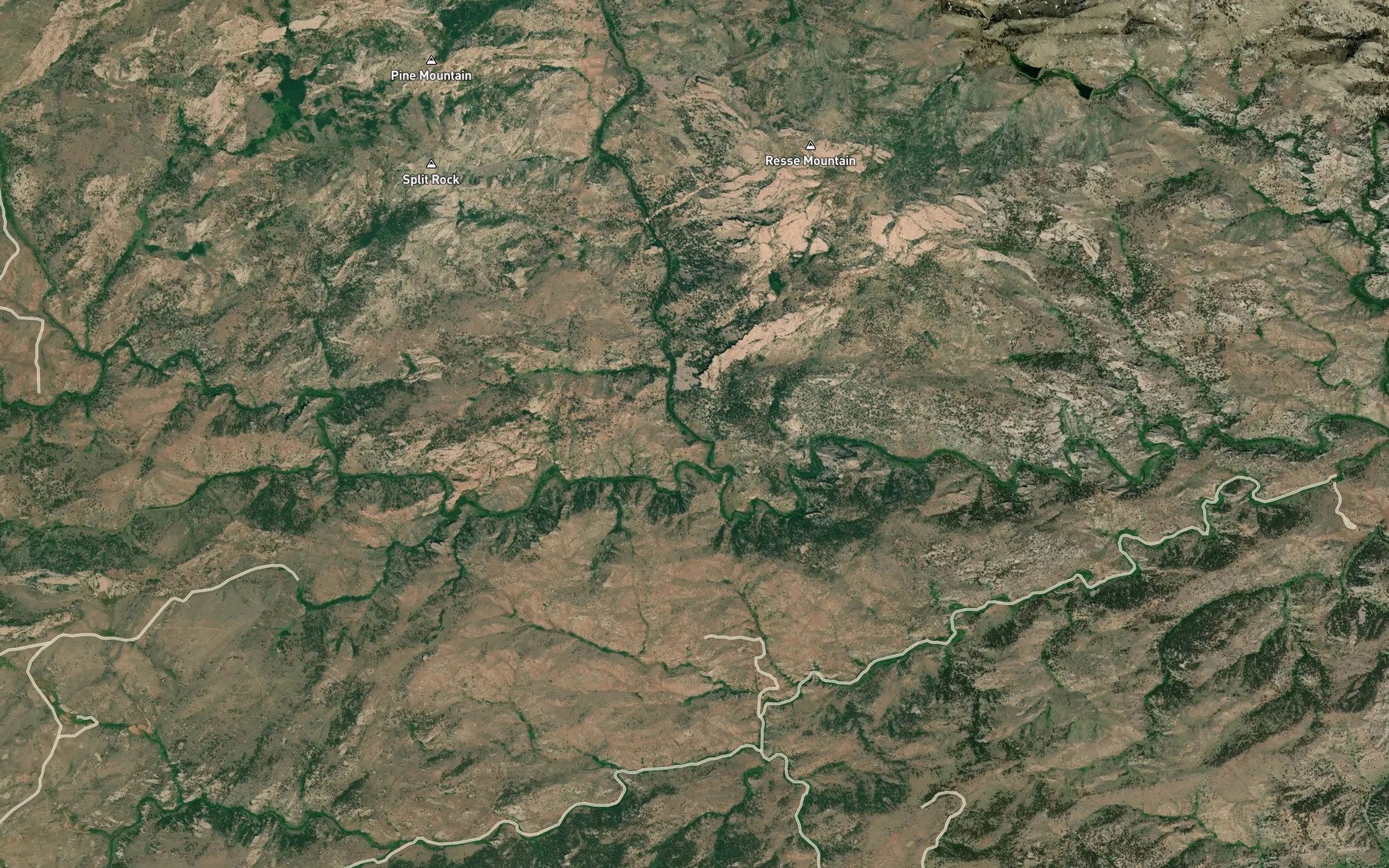 Satellite map of the Ashley Creek