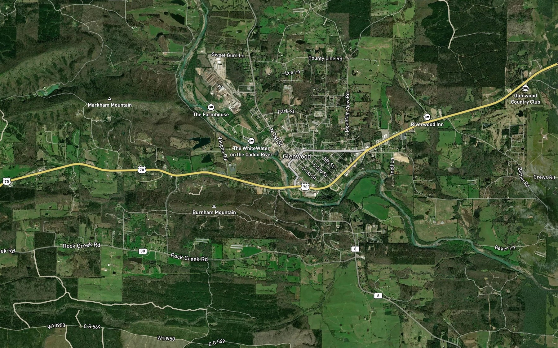Satellite map of the Sweetwater Creek