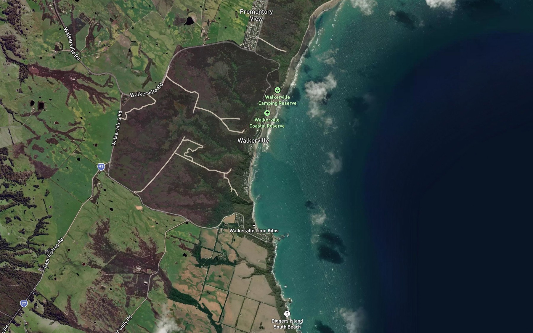 Satellite map of the McPherson Creek