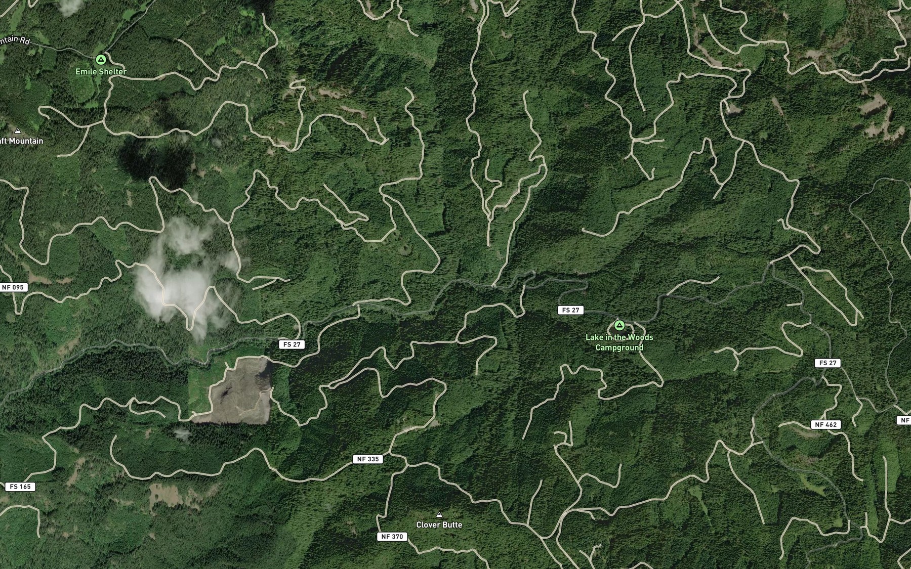 Satellite map of the Pinnacle Creek