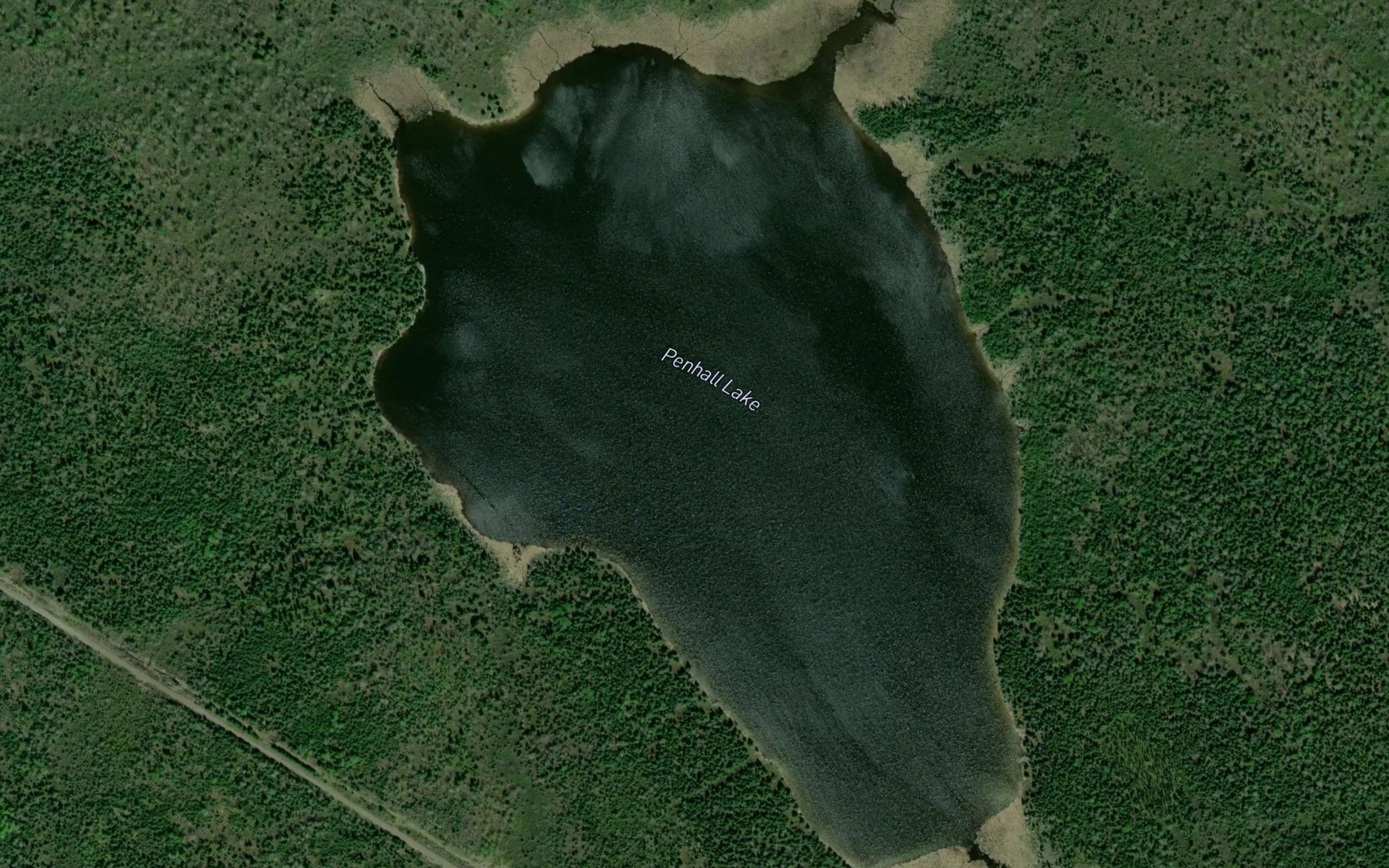 Satellite map of the Penhall Lake