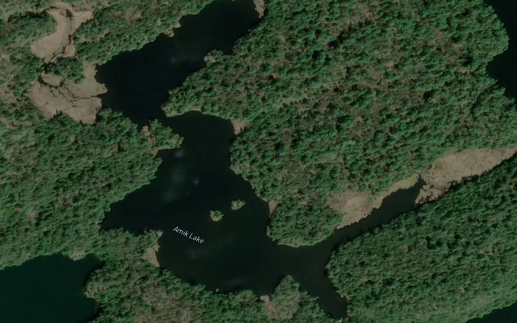 Satellite map of the Amik Lake