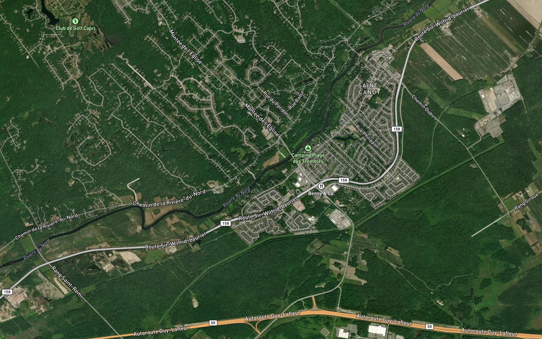 Satellite map of the Ruisseau Laurin
