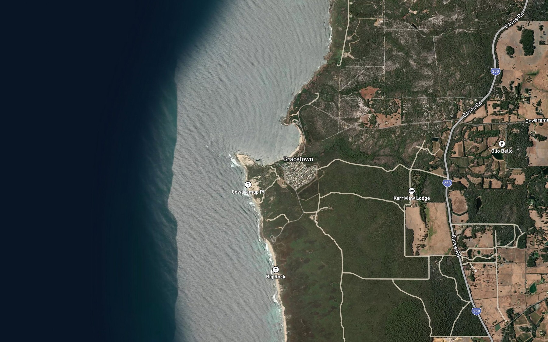 Satellite map of the Cowaramup Brook