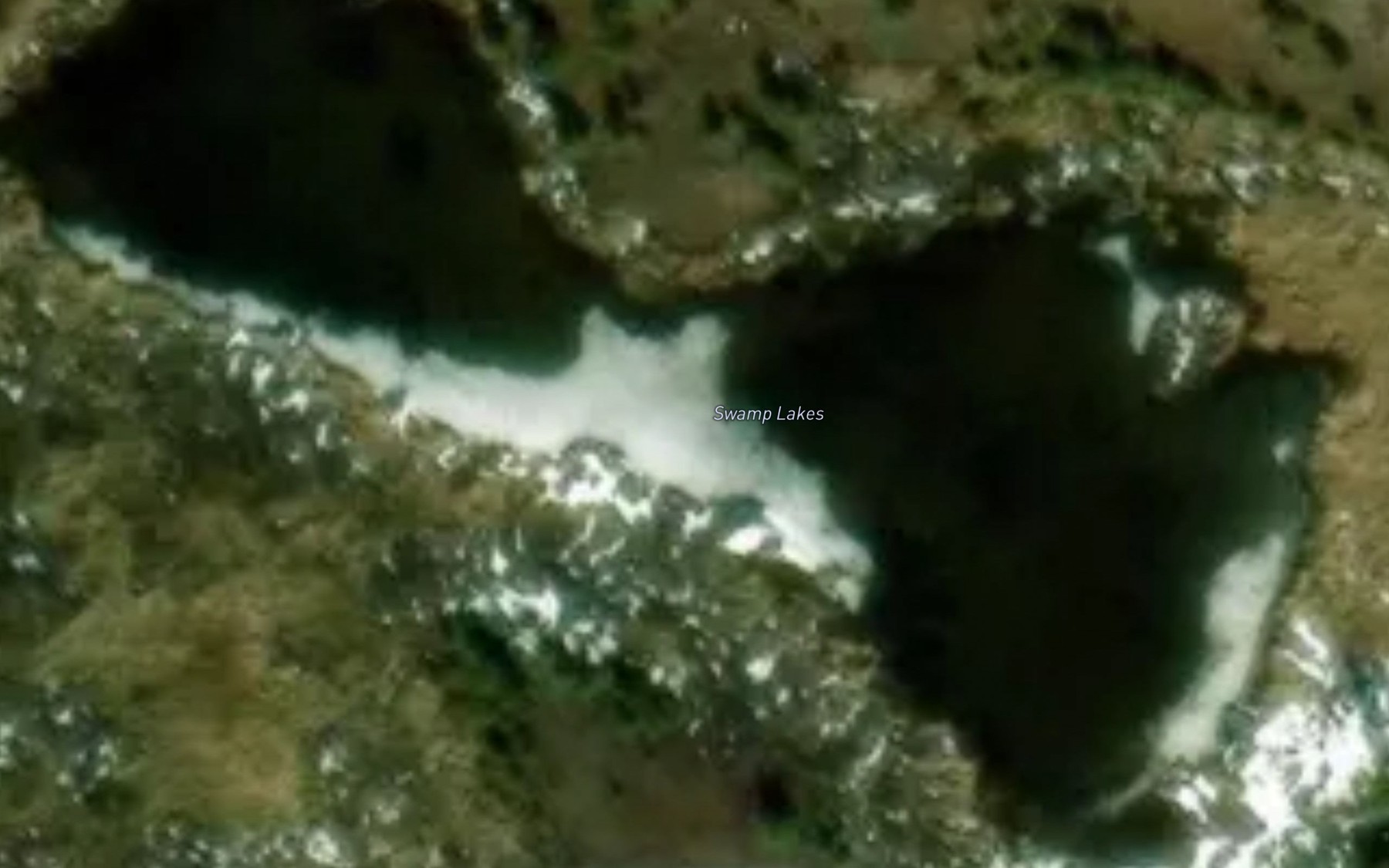 Satellite map of the Swamp Lakes