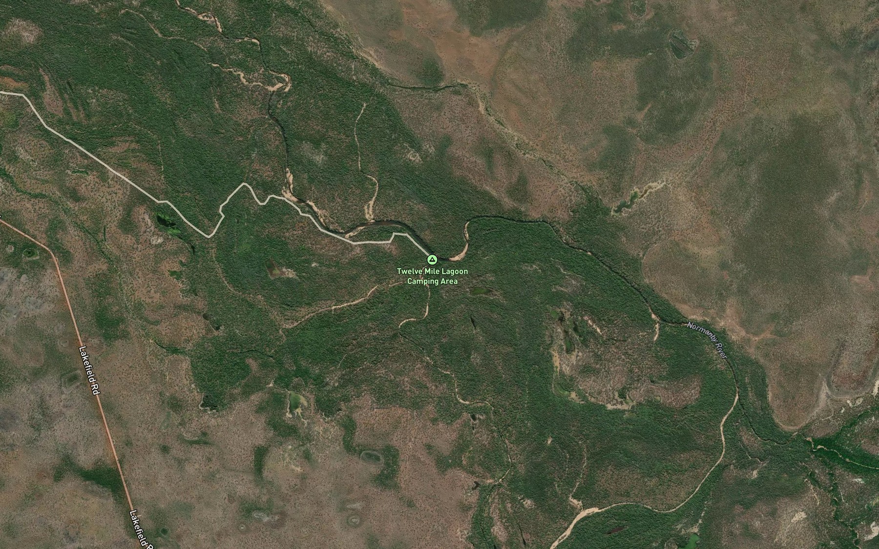 Satellite map of the Laura River