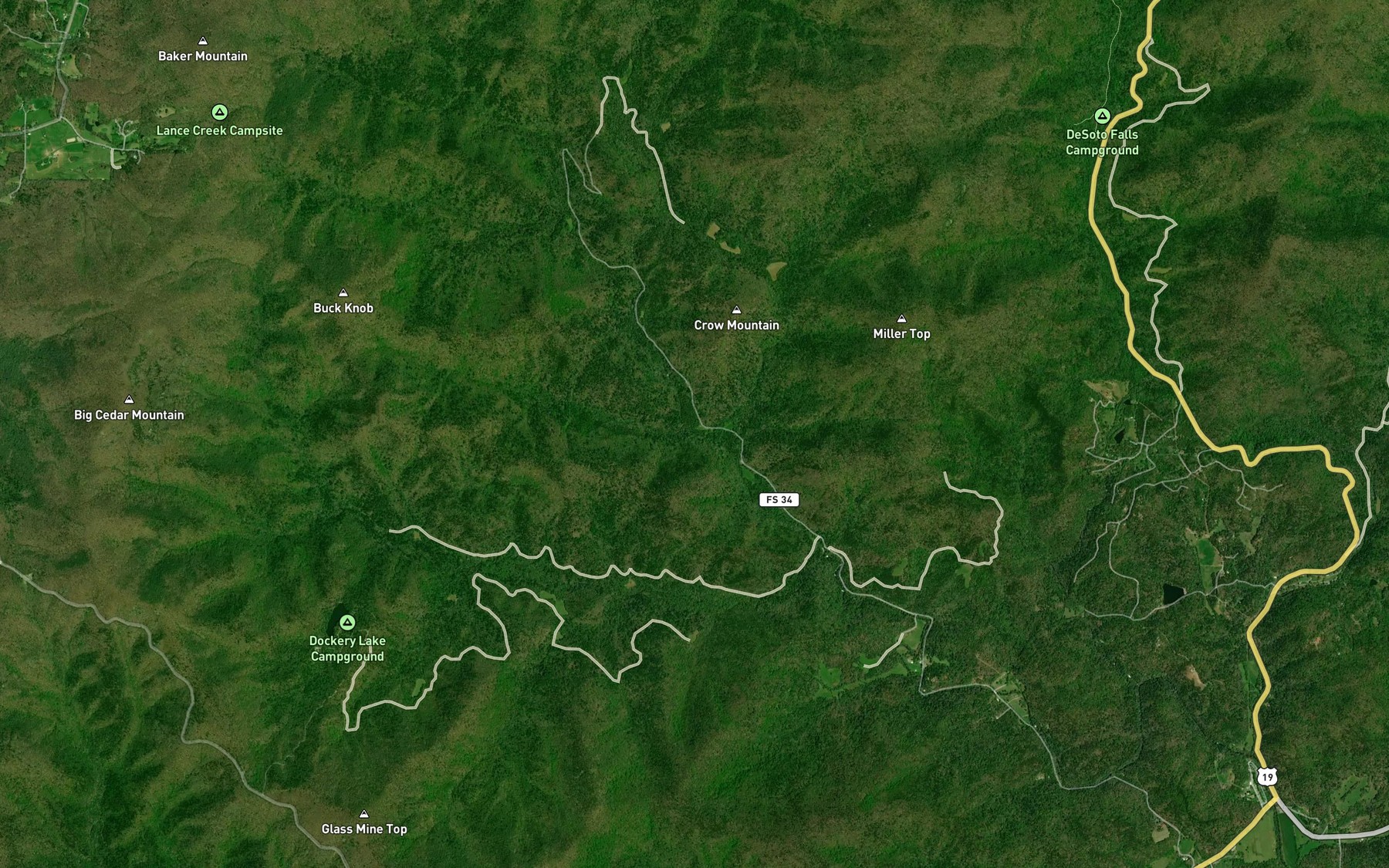 Satellite map of the Miller Creek