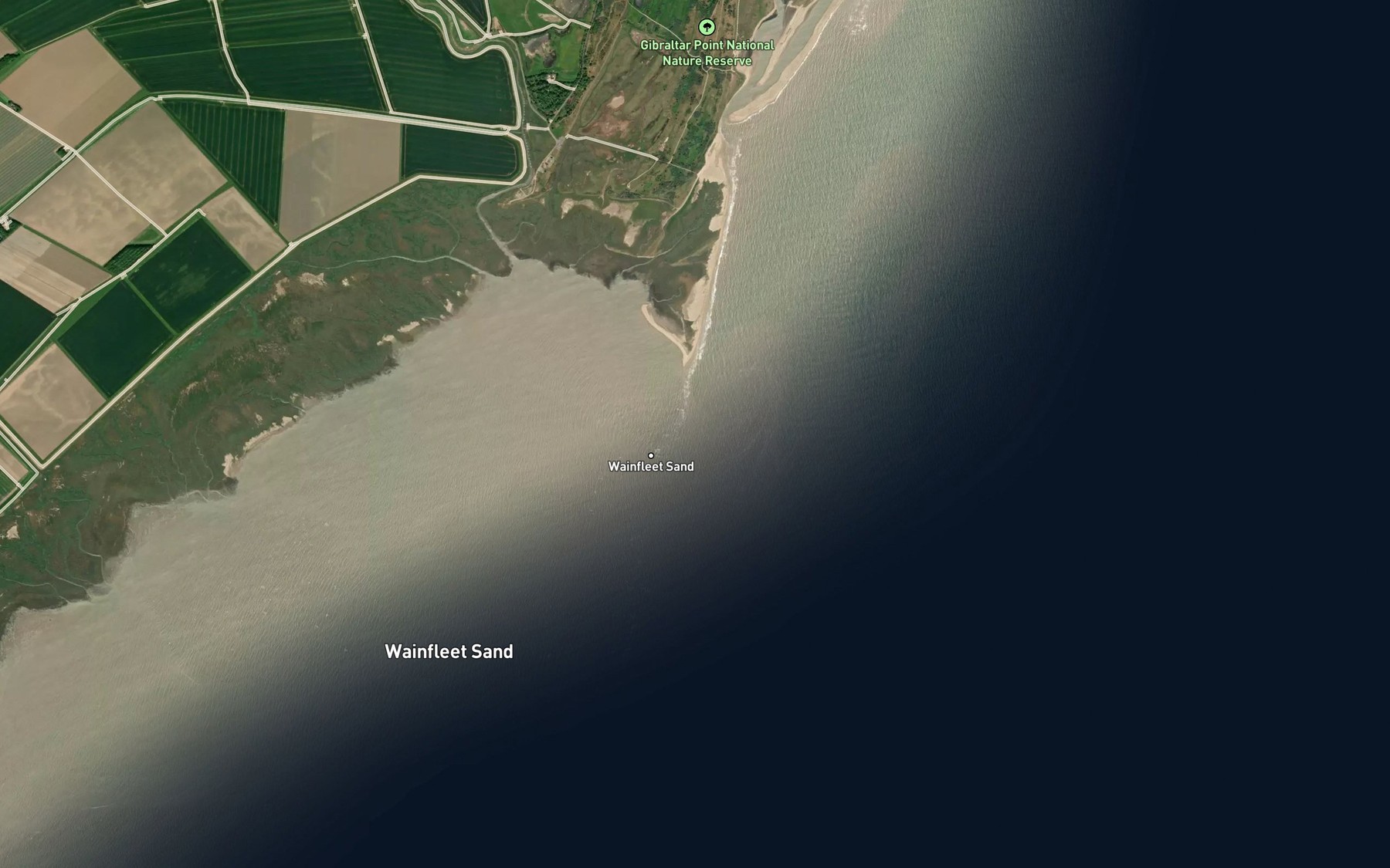 Satellite map of the Steeping River