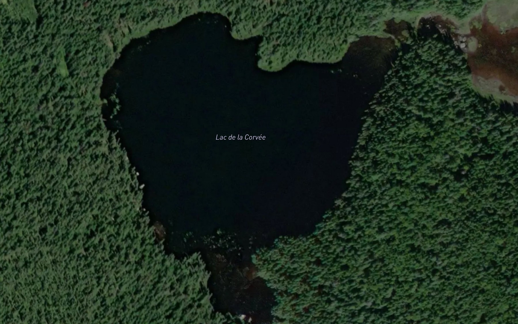 Satellite map of the Lac de la Corvee