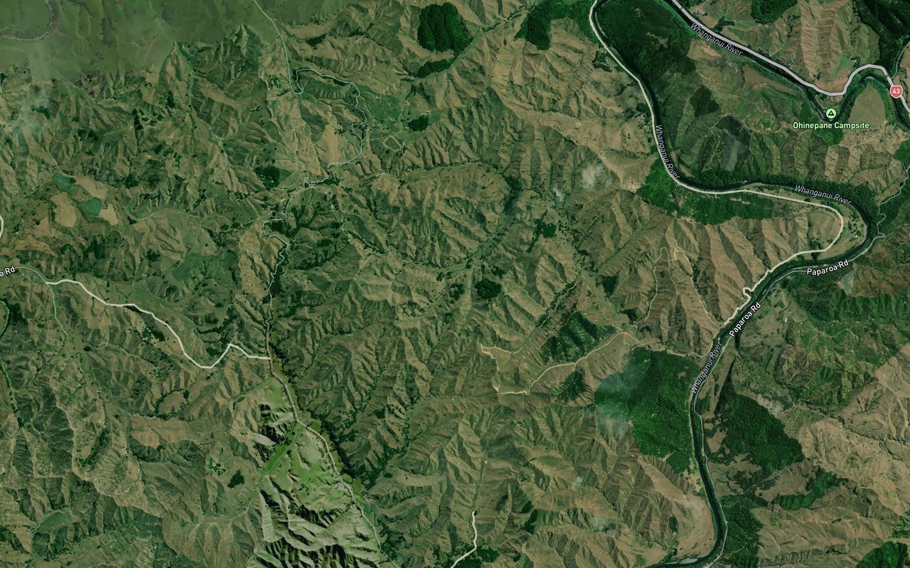 Satellite map of the Makahikatoa Stream