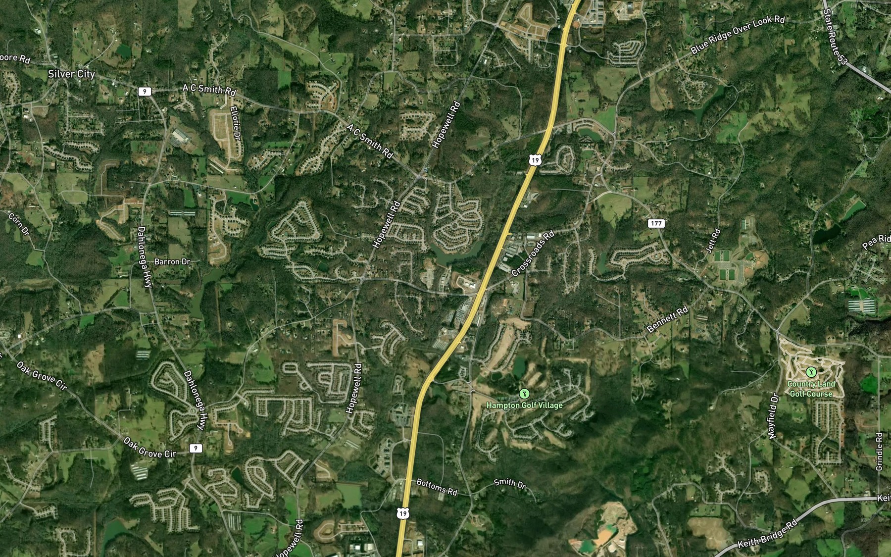 Satellite map of the Settingdown Reservoir Number 56