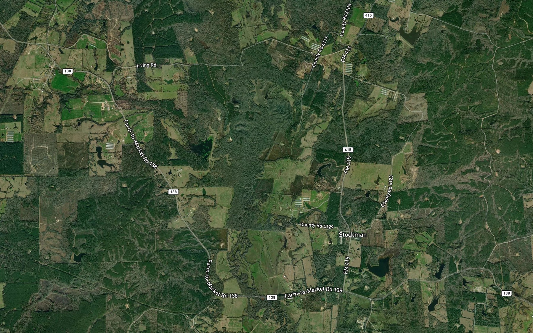 Satellite map of the Bear Bayou