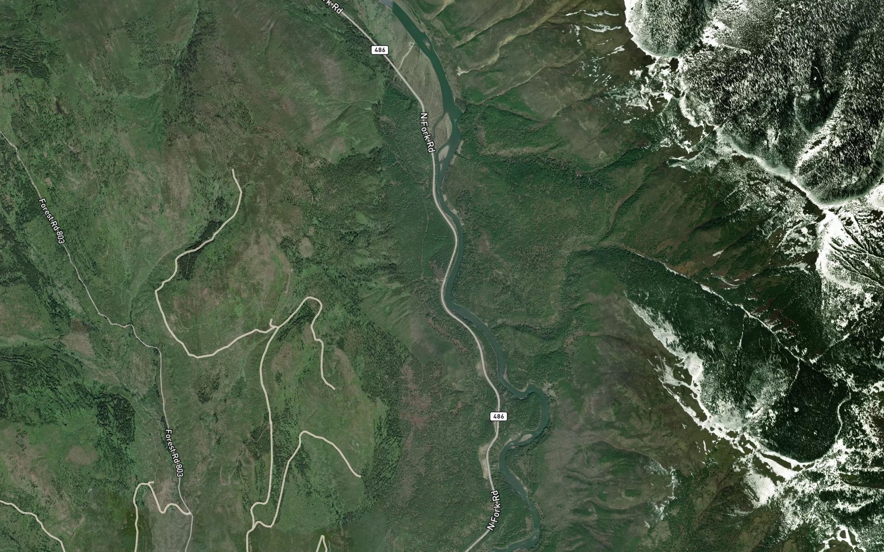 Satellite map of the Dry Creek
