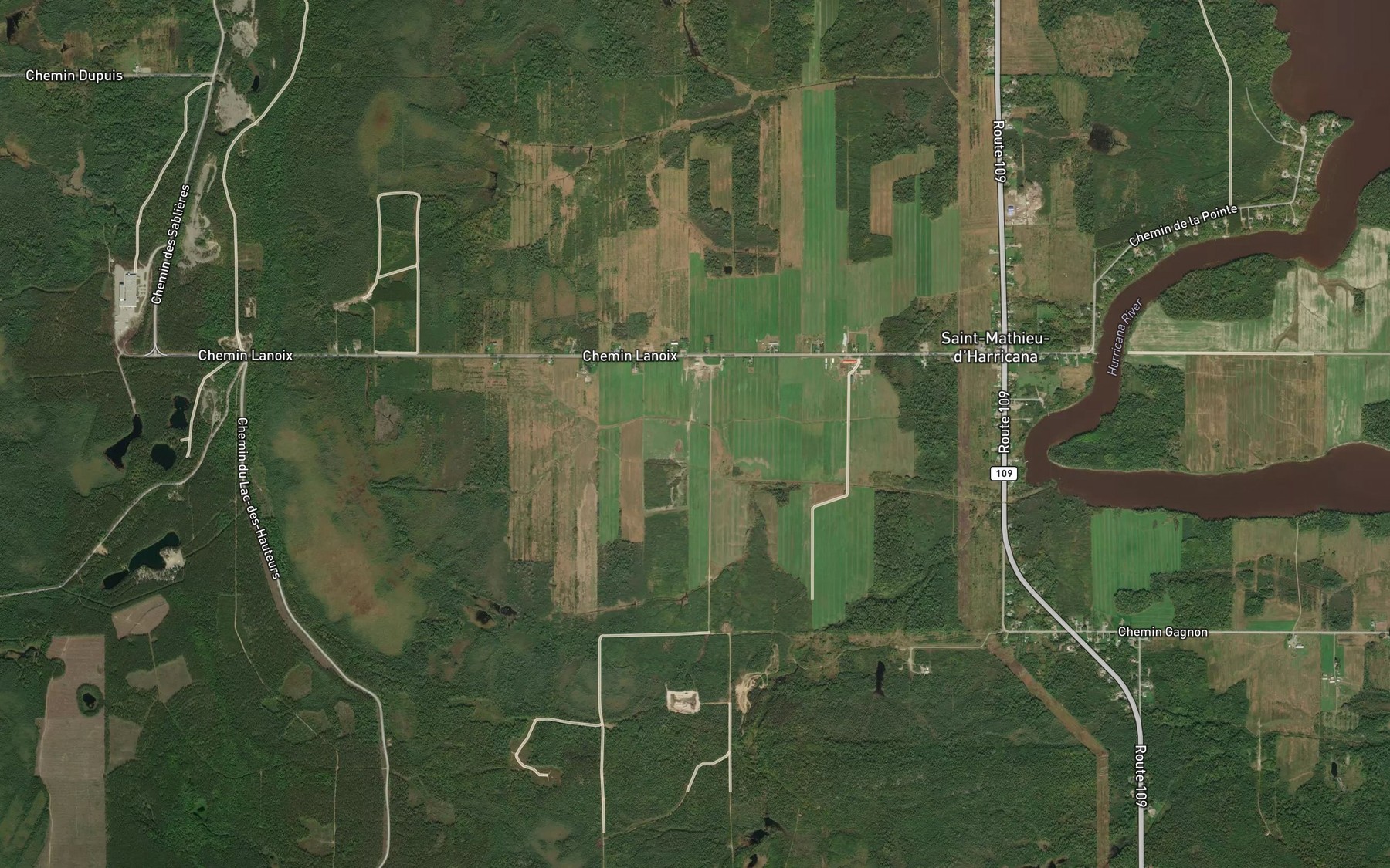 Satellite map of the Branche Simard