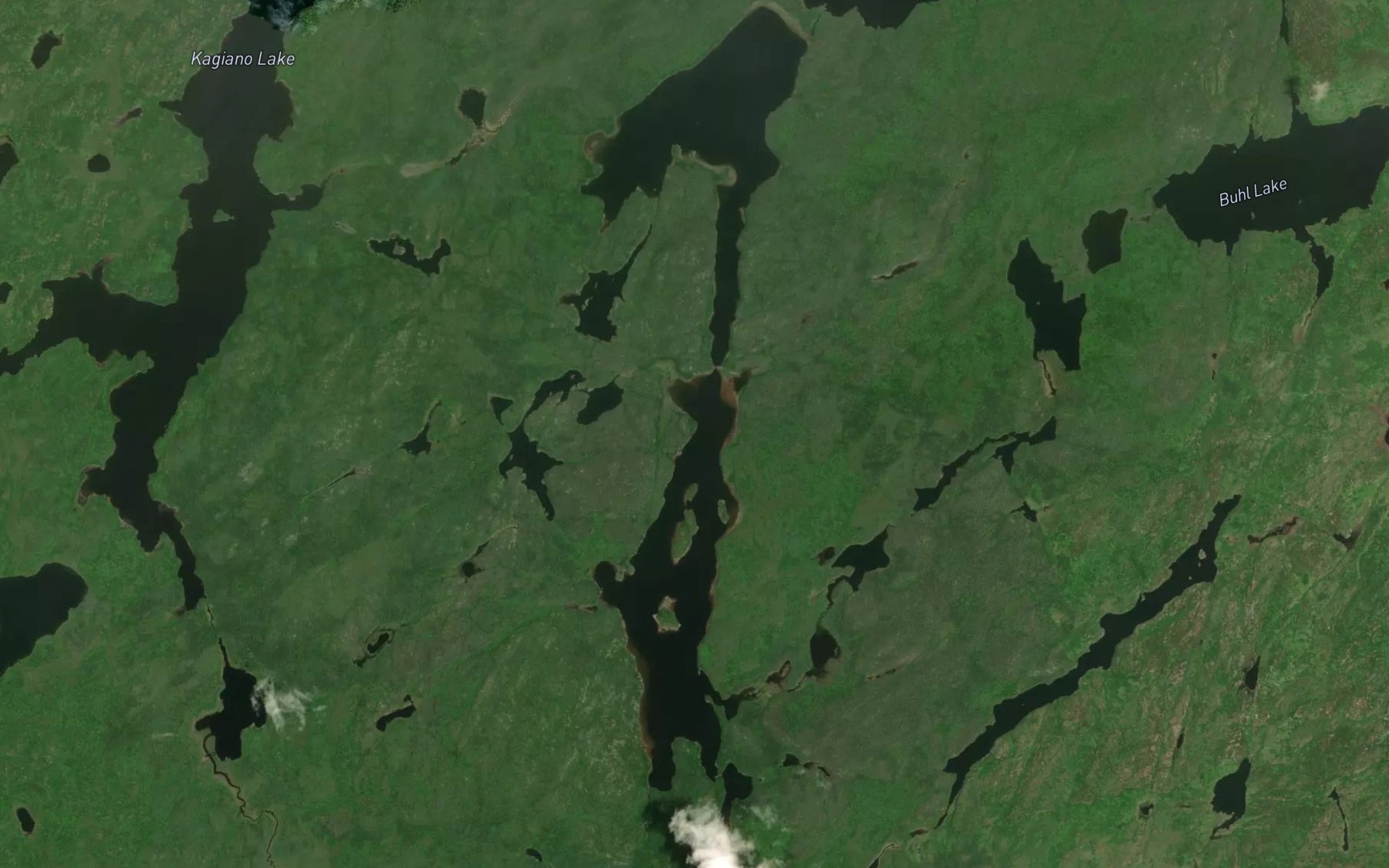 Satellite map of the Boomerang Lake