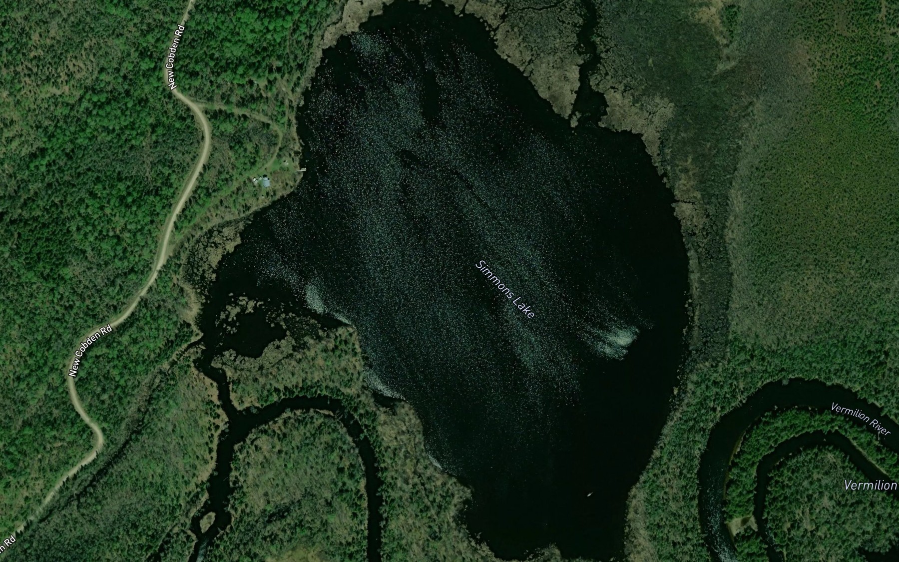 Satellite map of the Simmons Lake