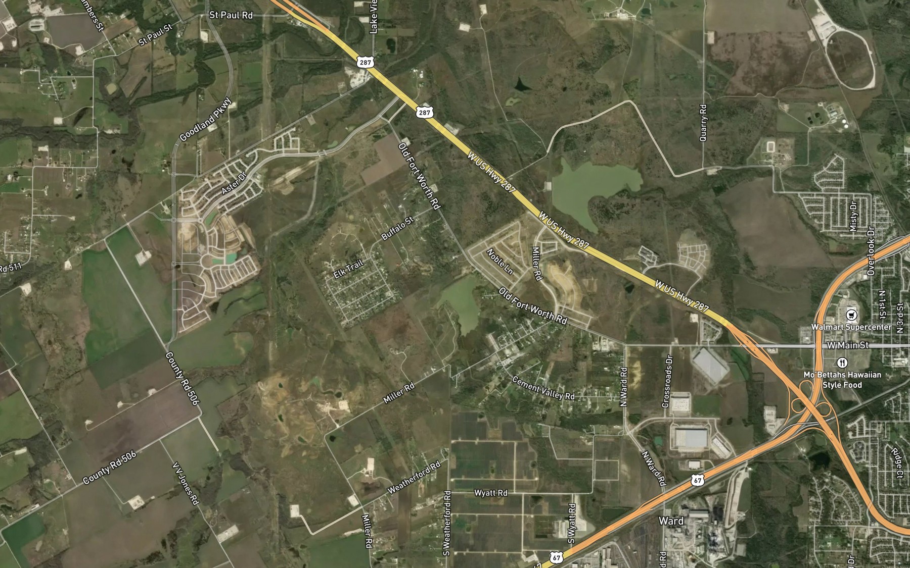Satellite map of the Soil Conservation Service Site 9 Reservoir