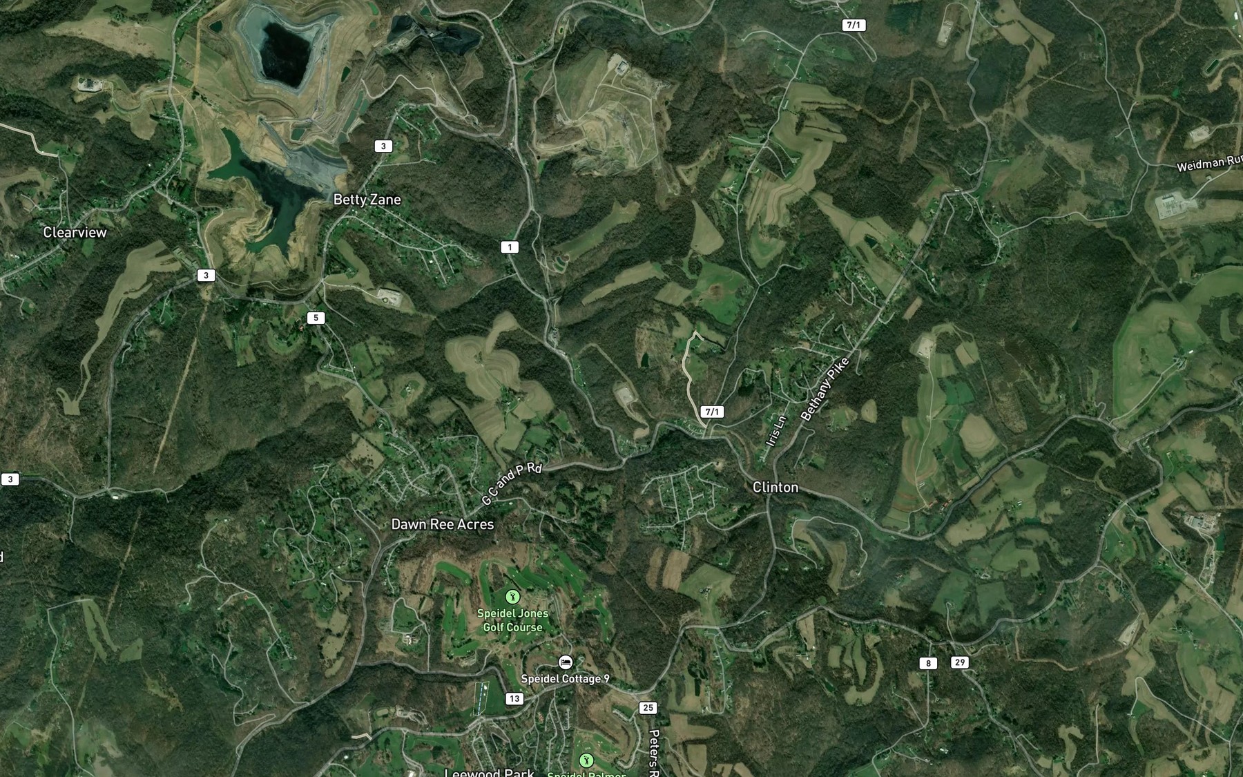 Satellite map of the Orval McCardle Spring