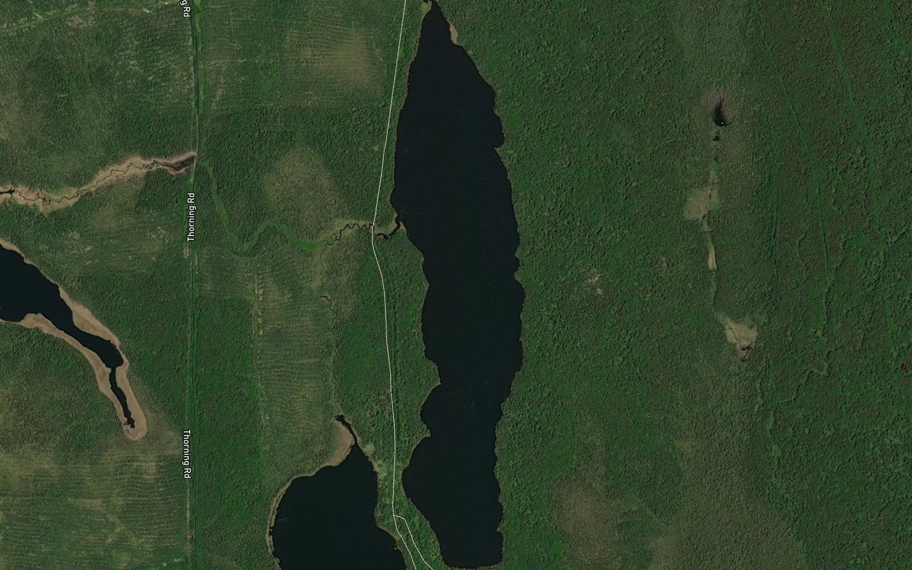 Satellite map of the Little Thorning Lake