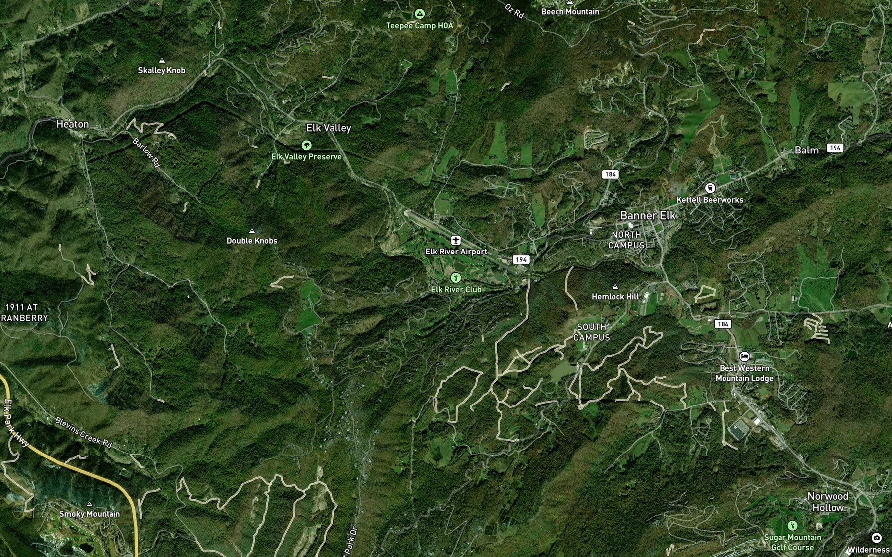 Satellite map of the Ramp Branch