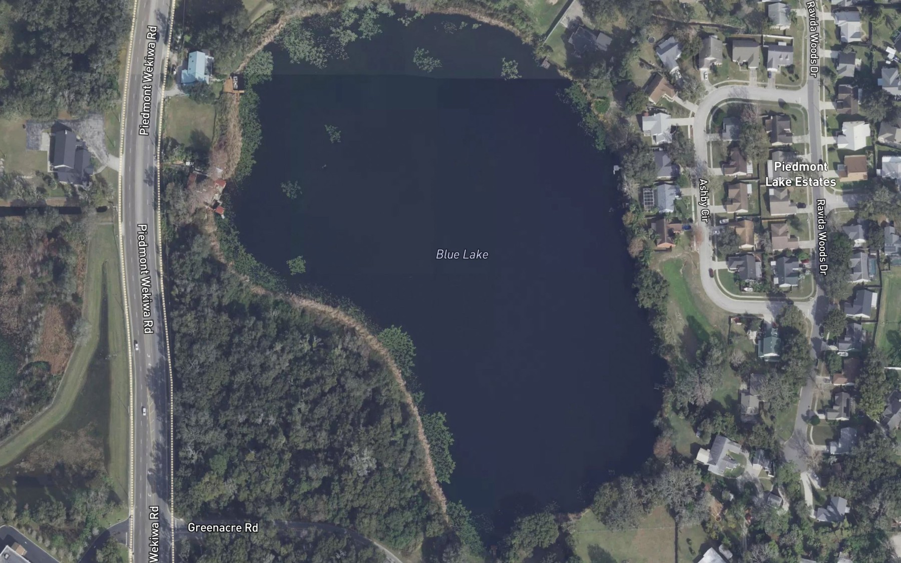 Satellite map of the Blue Lake
