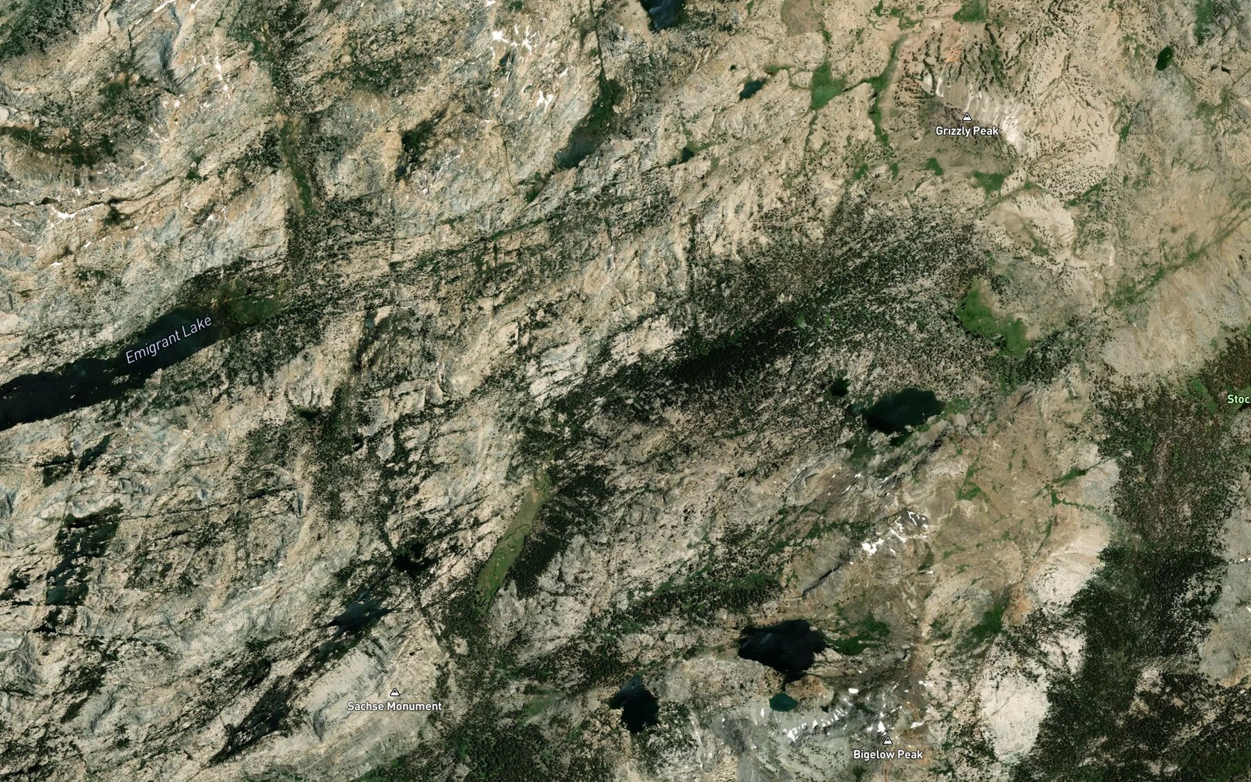Satellite map of the Snowlake Reservoir