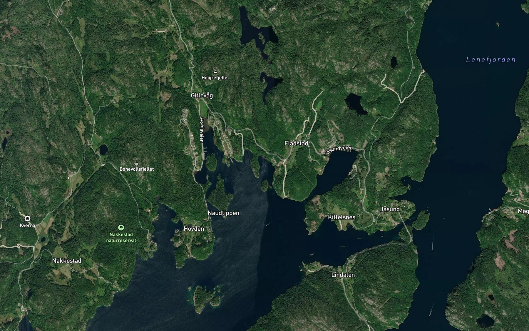 Satellite map of the Fladstadbukta