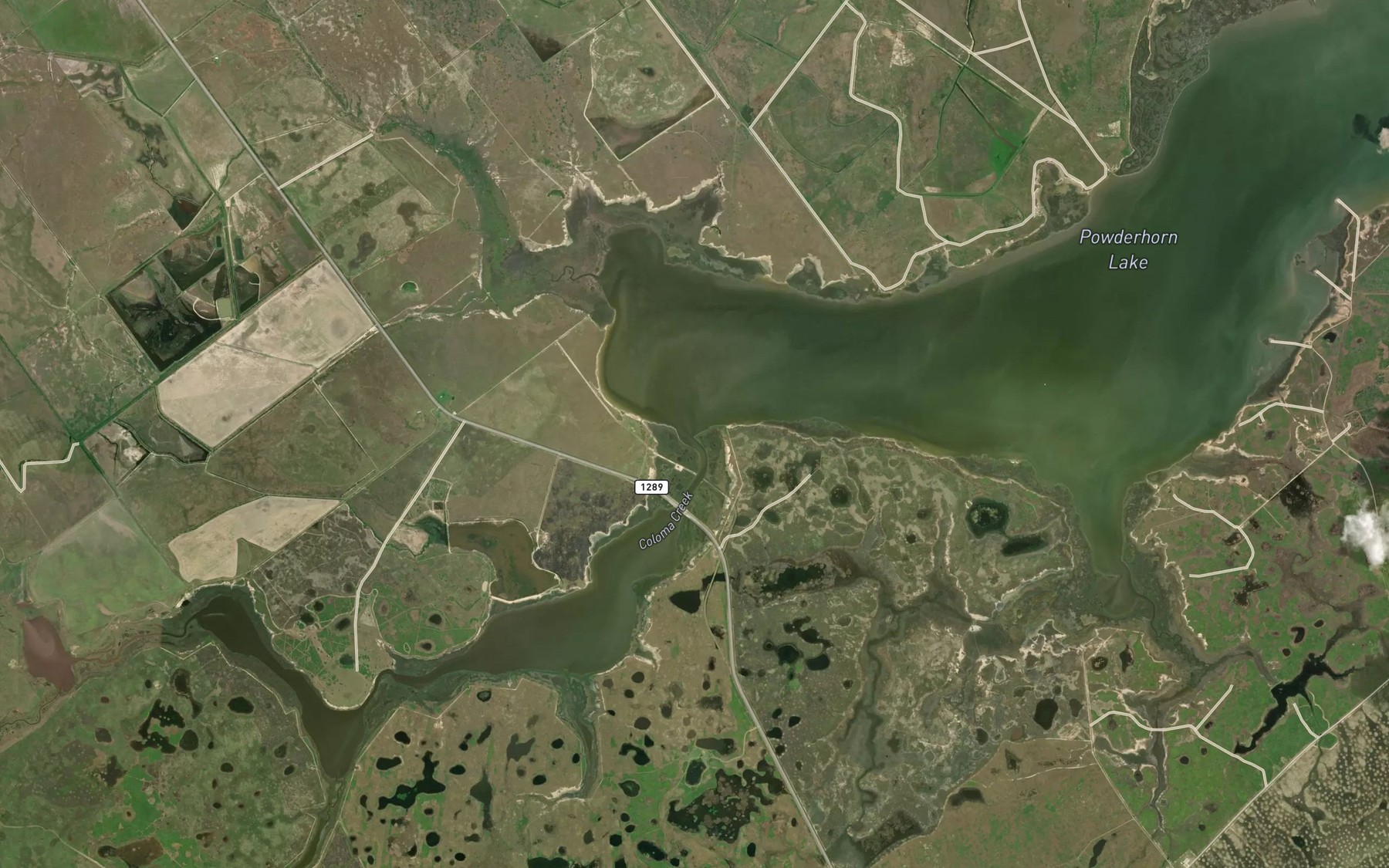 Satellite map of the Coloma Creek