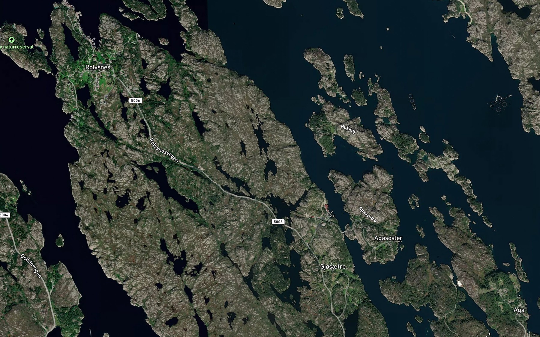 Satellite map of the Oykjadalsvatnet,s