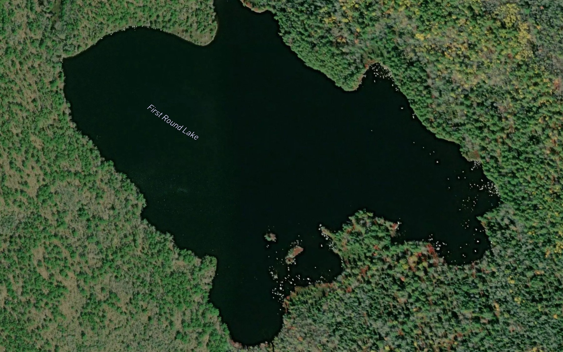 Satellite map of the First Round Lake