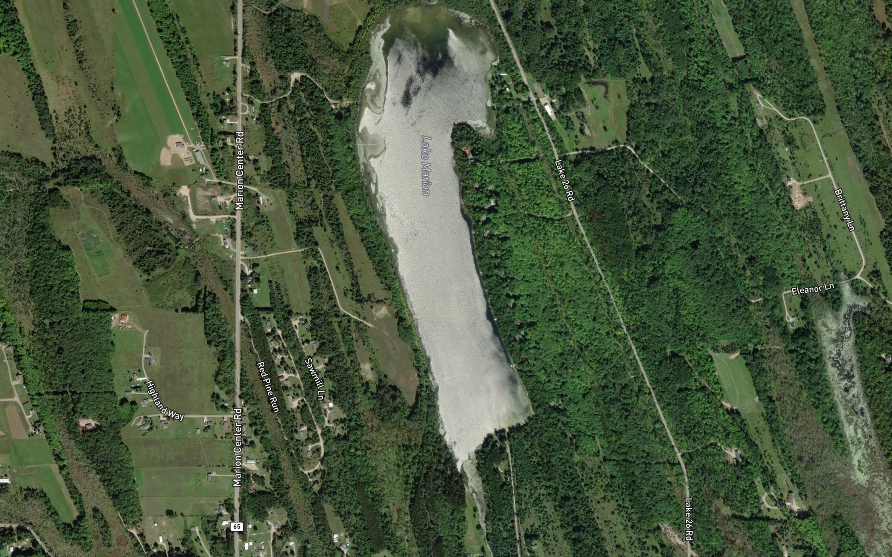 Satellite map of the Lake Marion