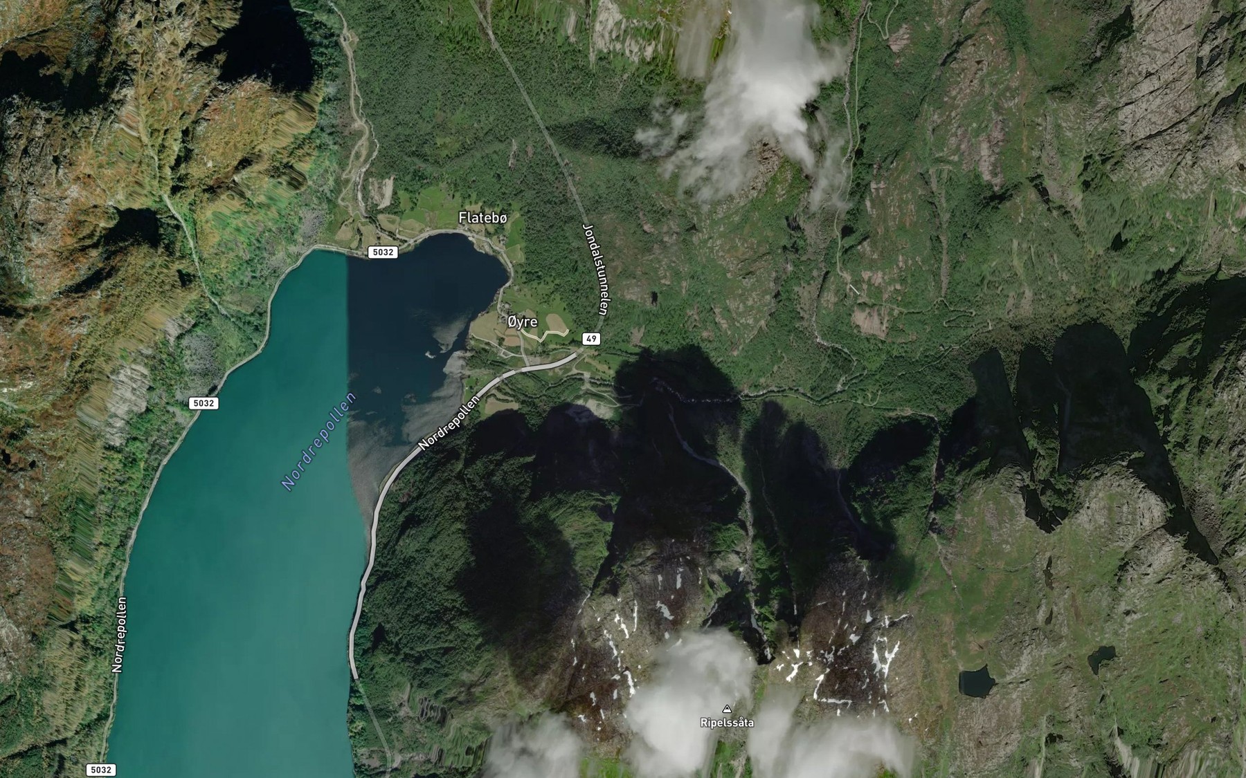 Satellite map of the Oyrelvi