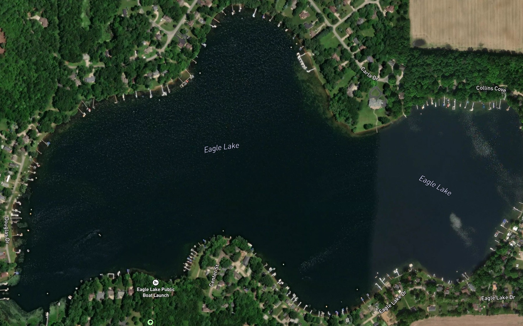 Satellite map of the Eagle Lake