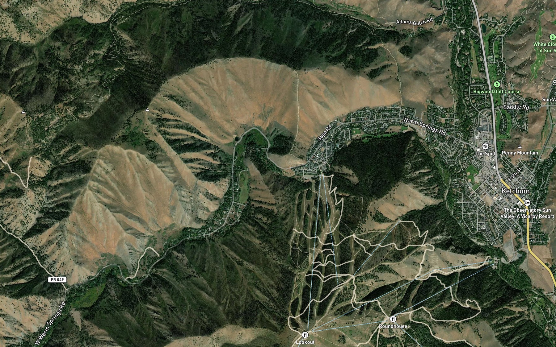 Satellite map of the Guyer Hot Springs