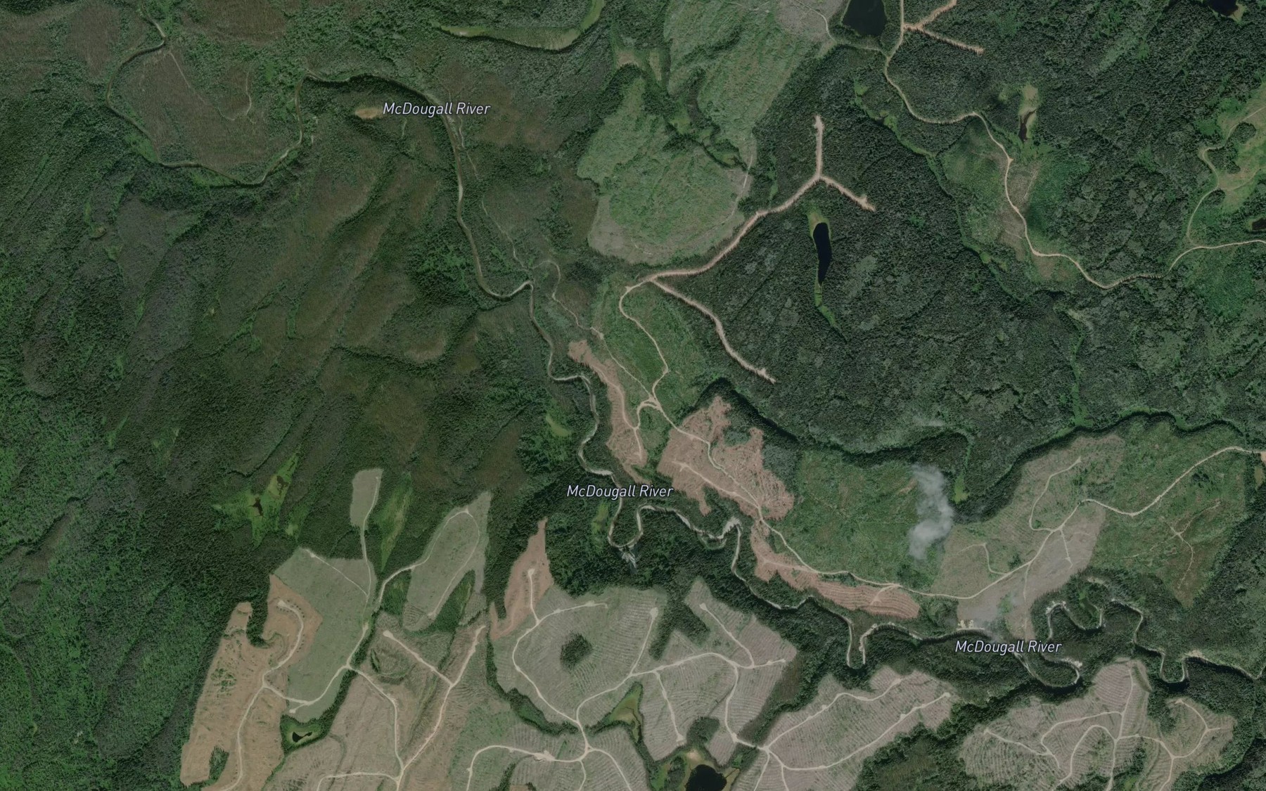 Satellite map of the Pan Creek
