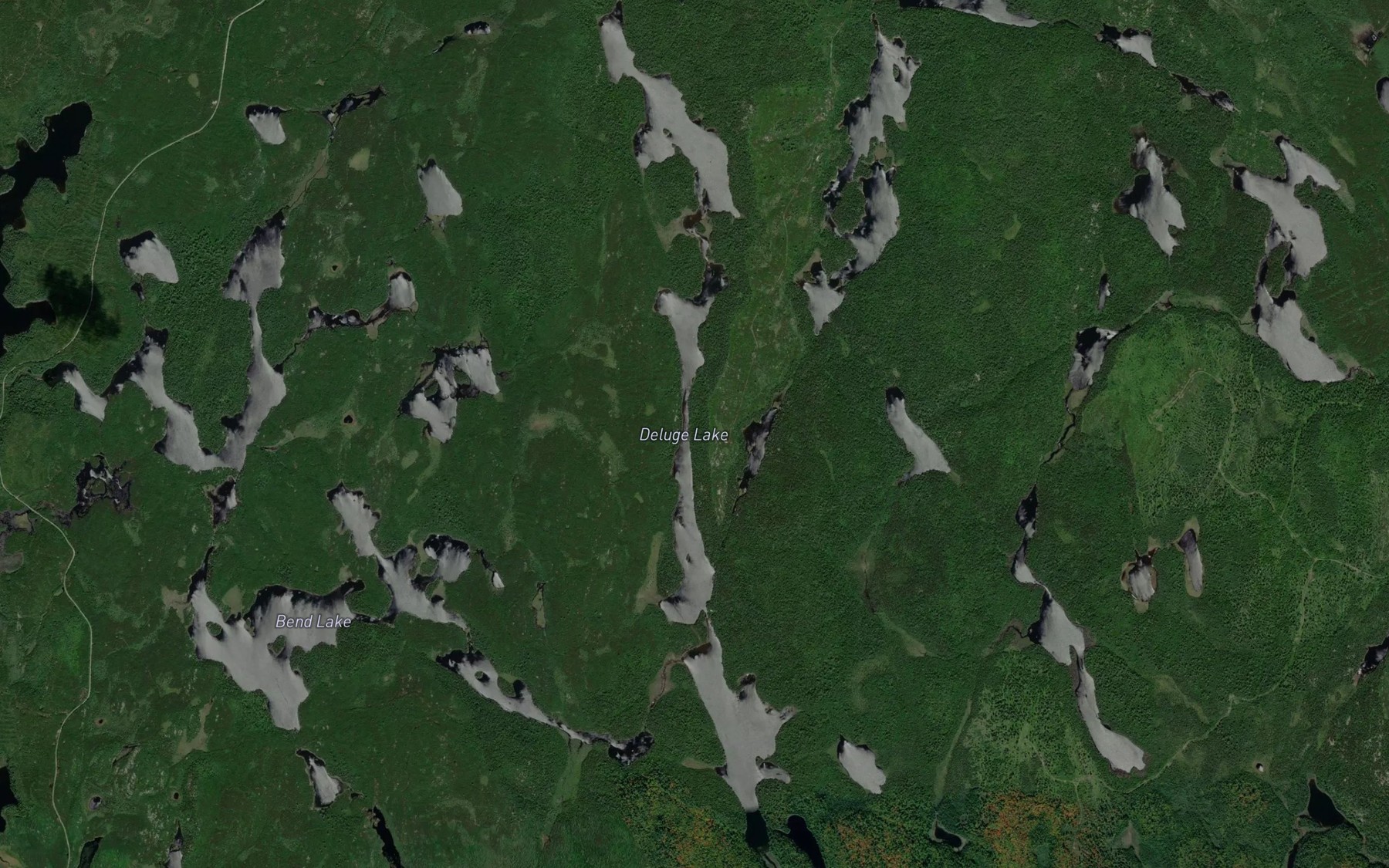 Satellite map of the Deluge Lake