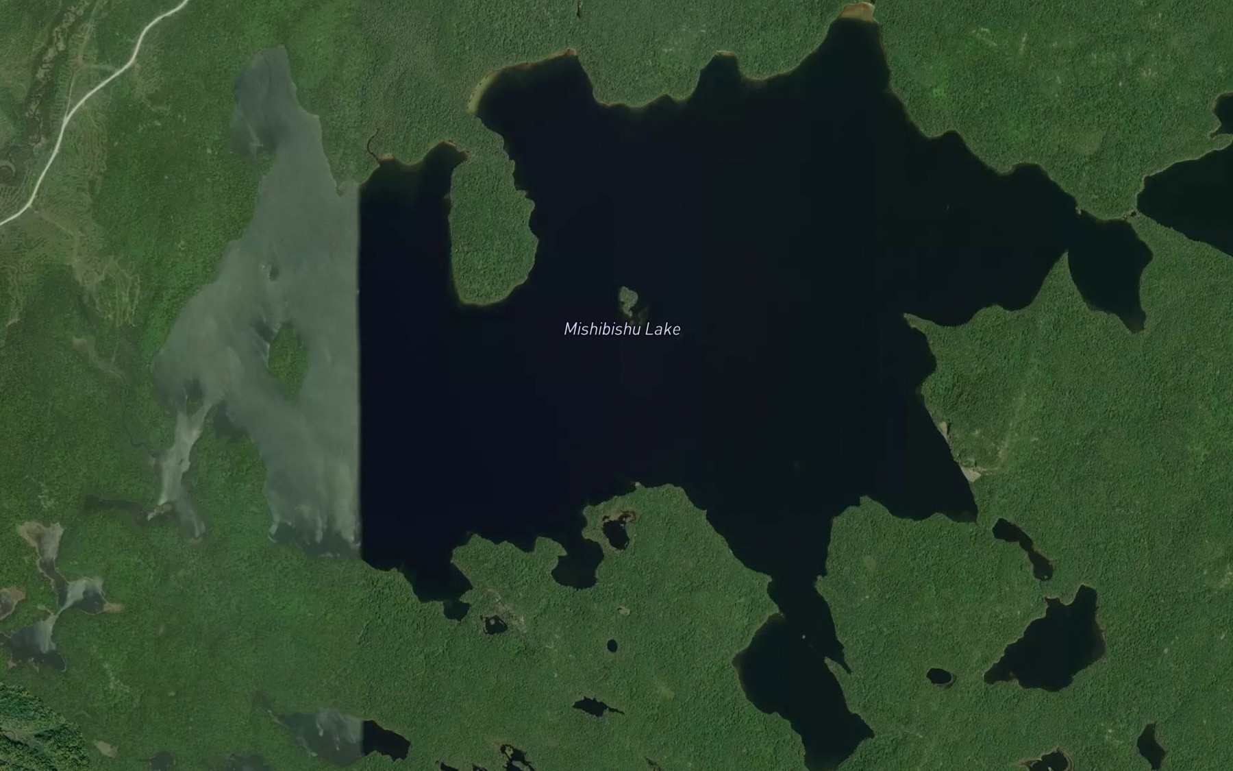 Satellite map of the Mishibishu Lake