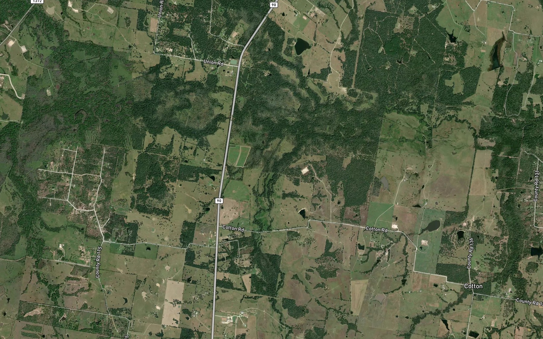 Satellite map of the Twisted Creek