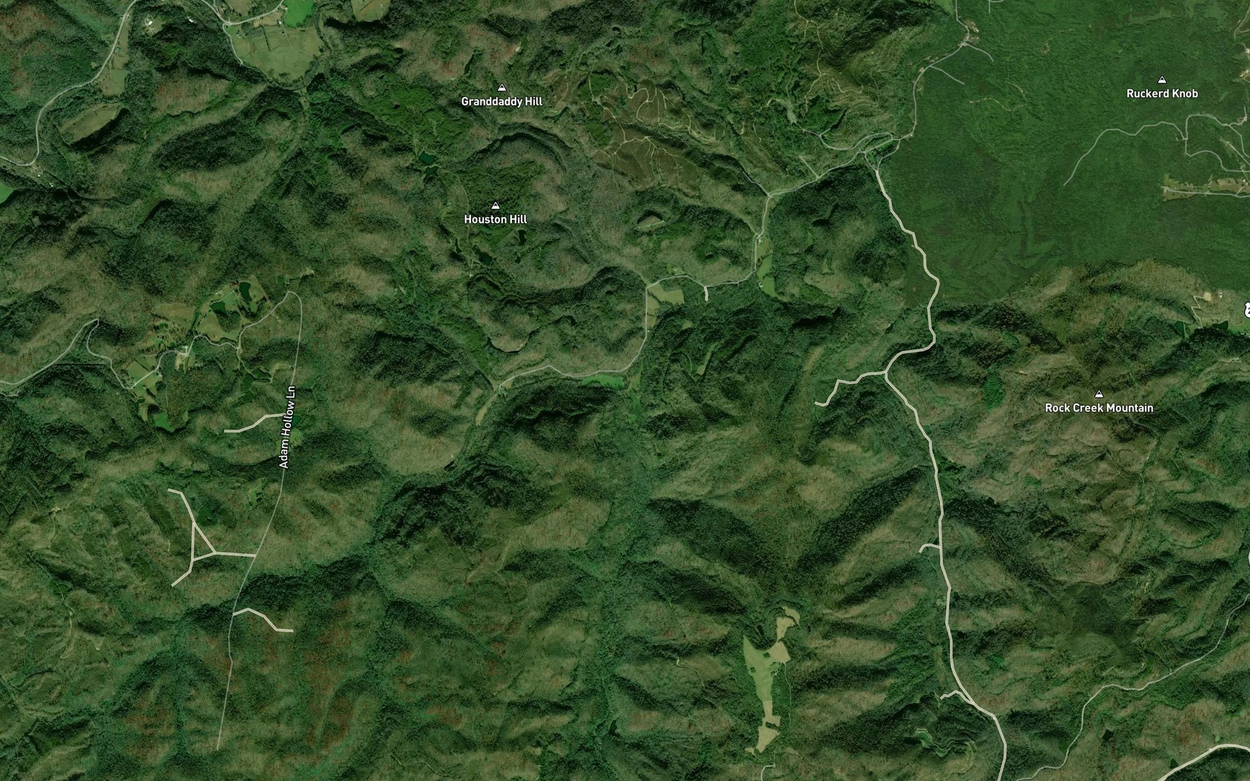 Satellite map of the Jim Branch