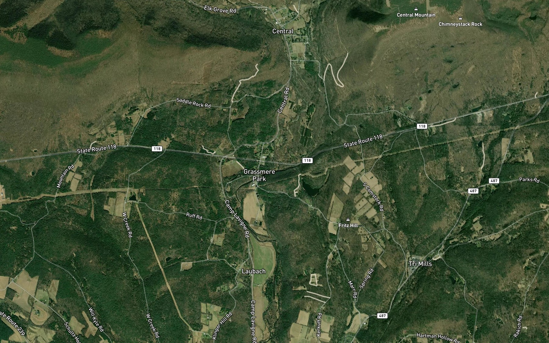 Satellite map of the East Branch Fishing Creek