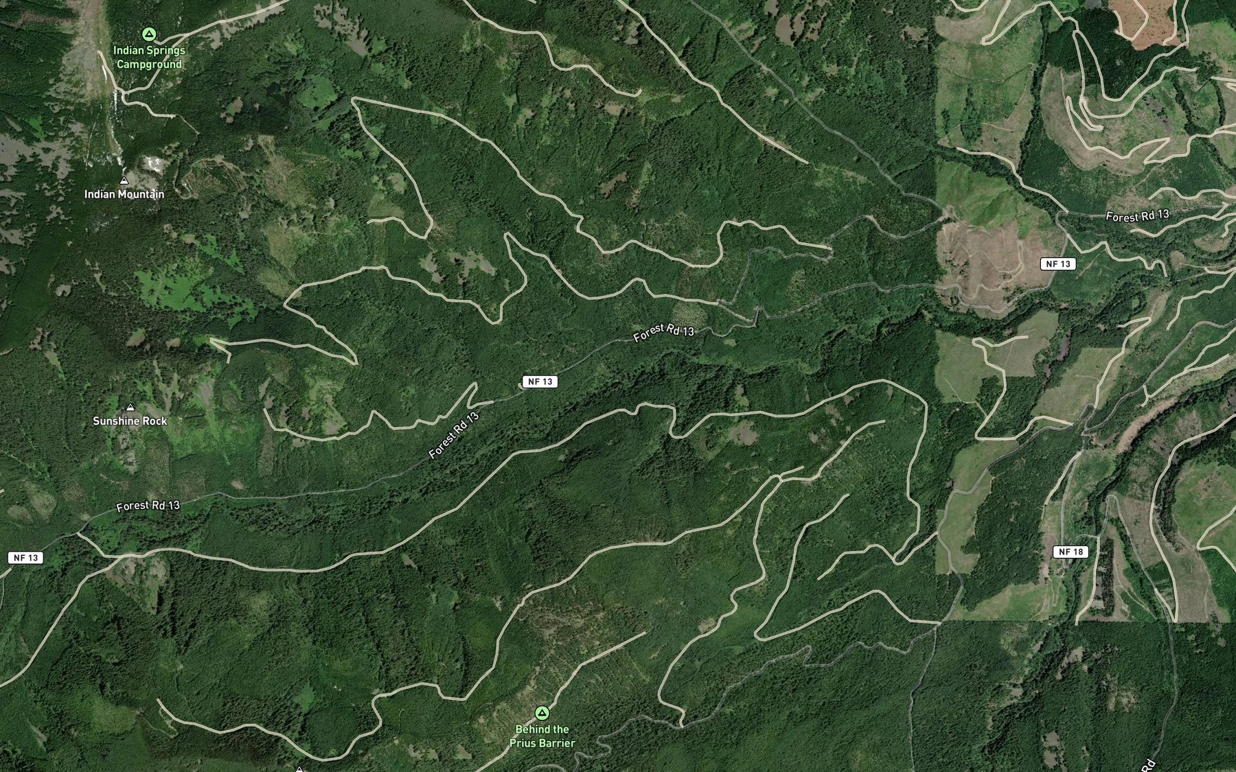 Satellite map of the Indian Creek
