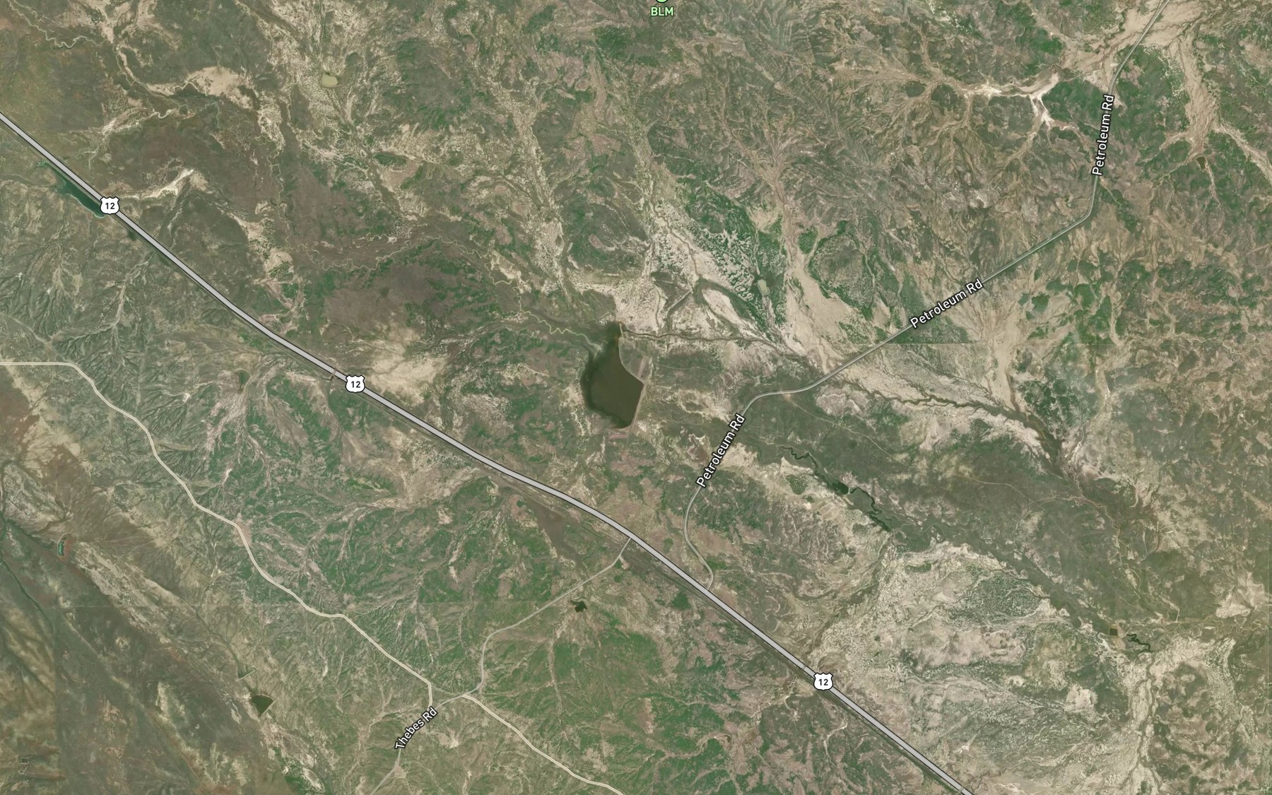 Satellite map of the Thebes Lake