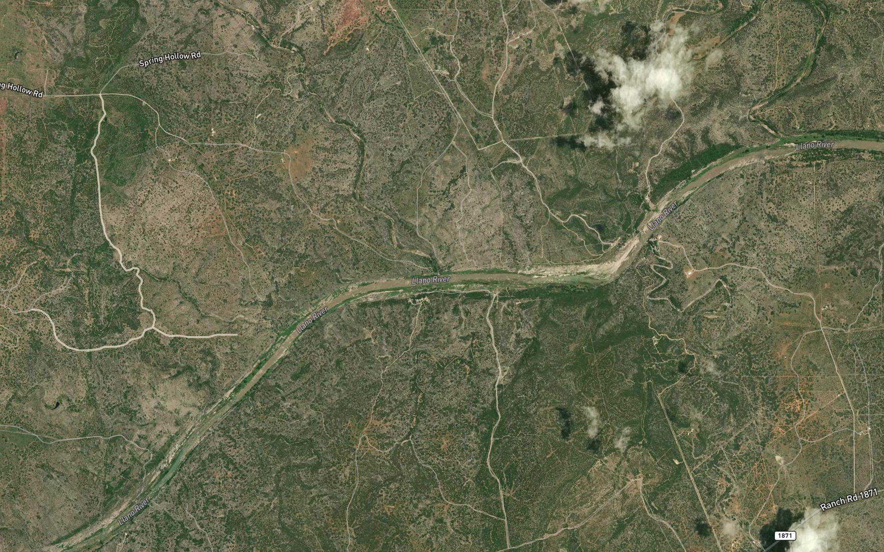 Satellite map of the Leon Creek